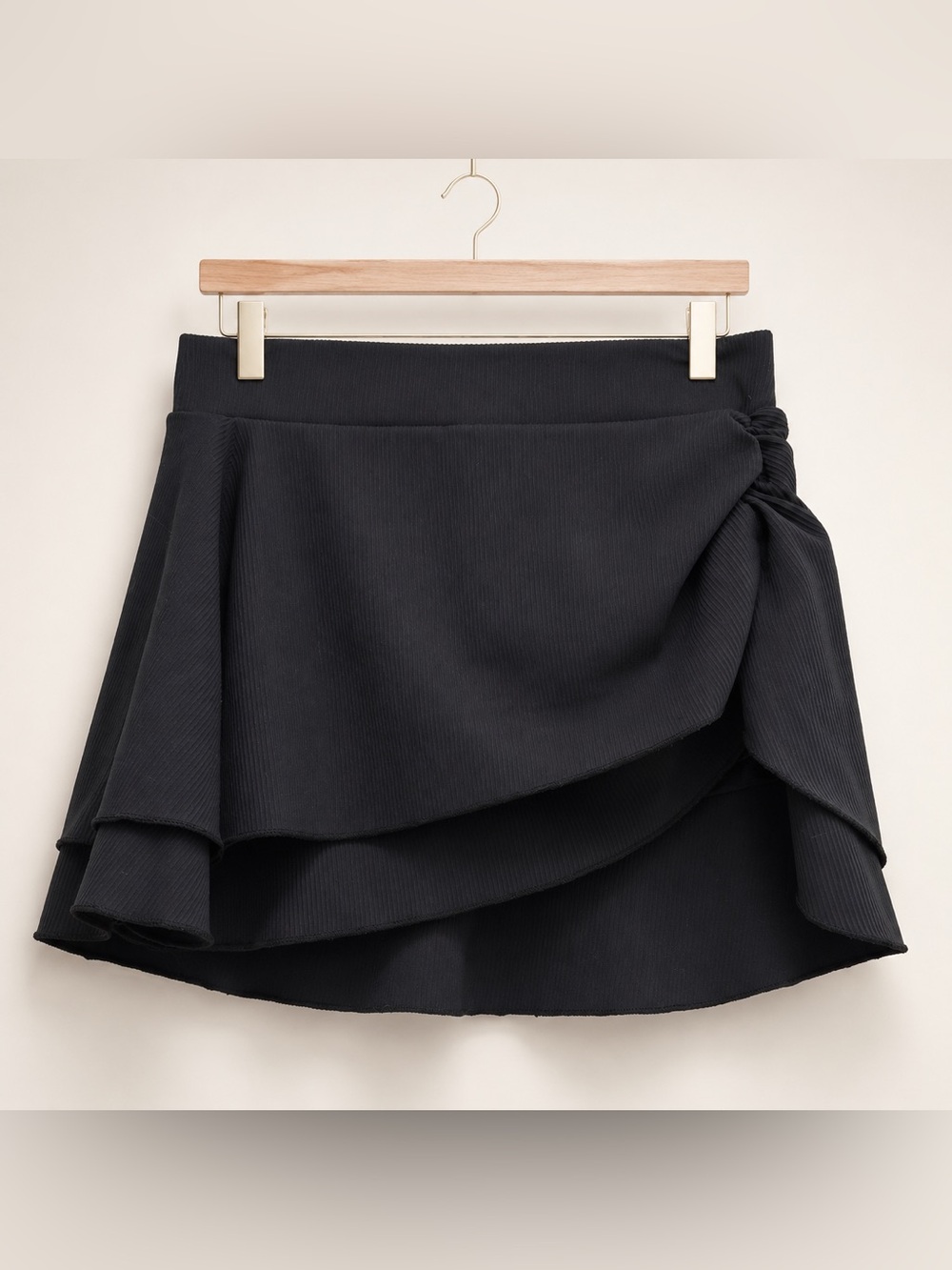Forever 21 Black Asymmetrical Ruffle Mini Skirt